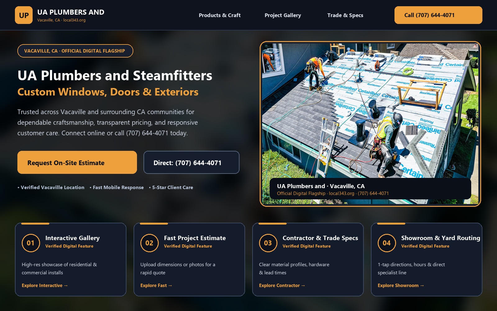 Proposed UA Plumbers and Steamfitters Local 343 homepage preview